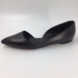 Tania Spinelli Women's US 6 EUR 37 Black Leather Pointy Toe Made In Italy Flats